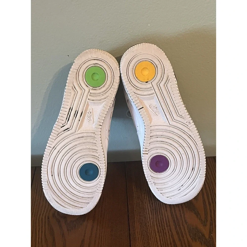 NikeAir Force 1 '07 LV8 3 Peace Love Swoosh White Size 4Y/5.5 Women's DM8154-100